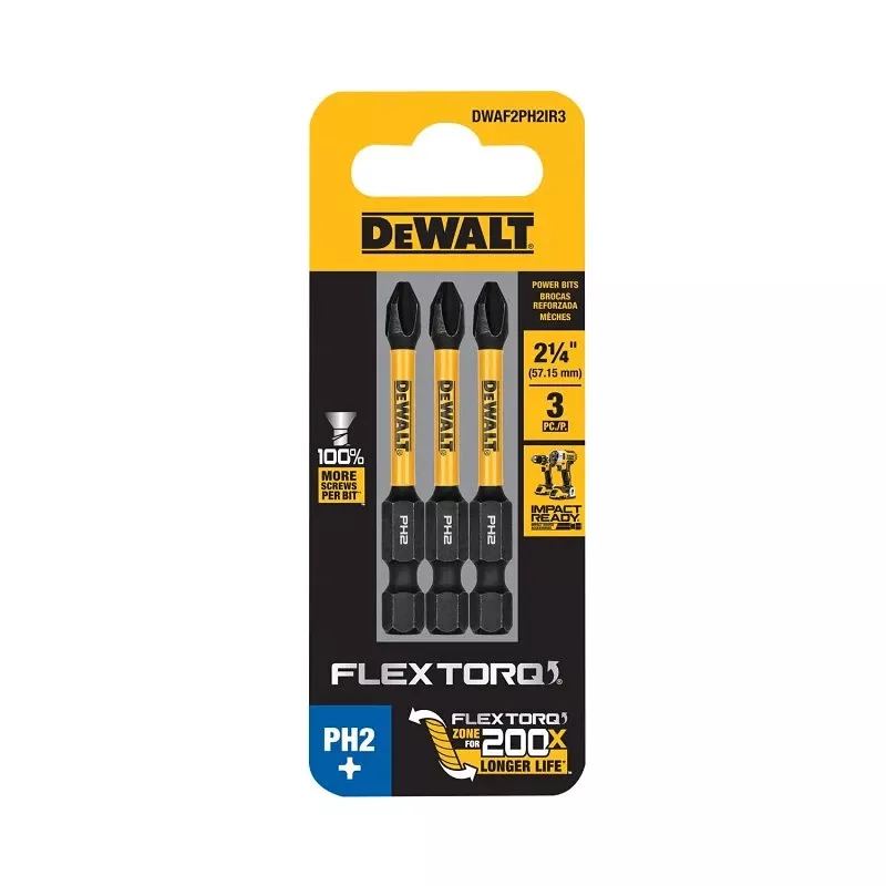 Dewalt Flextorq Phillips #2 X 2.25 In. L Drill And Driver Bit Set Steel 3 Pc