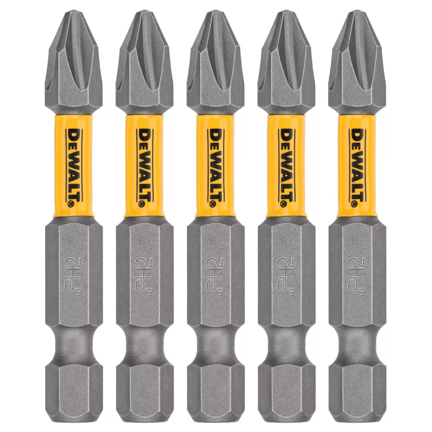 Dewalt Max Fit Phillips #2 X 2 In. L Screwdriver Bit Set Steel 5 Pk