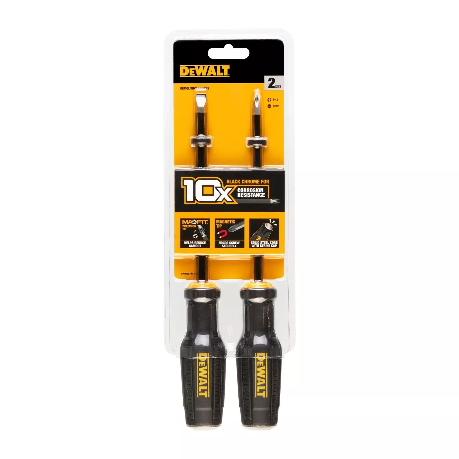 Dewalt Toughseries 6 In. L Phillips/slotted Demolition Screwdriver Set 2 Pk