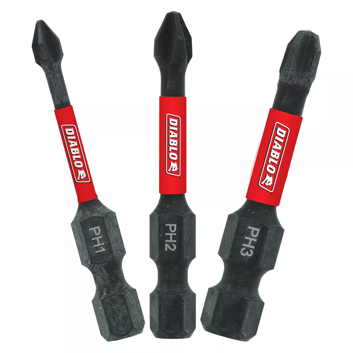 Diablo Phillips 2 In. L Drive Bit Set Black Oxide 3 Pc