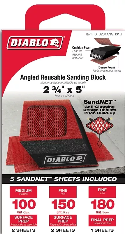 Diablo Sandnet 2.75 In. W X 5 In. L Assorted Assorted Grit Sanding Block