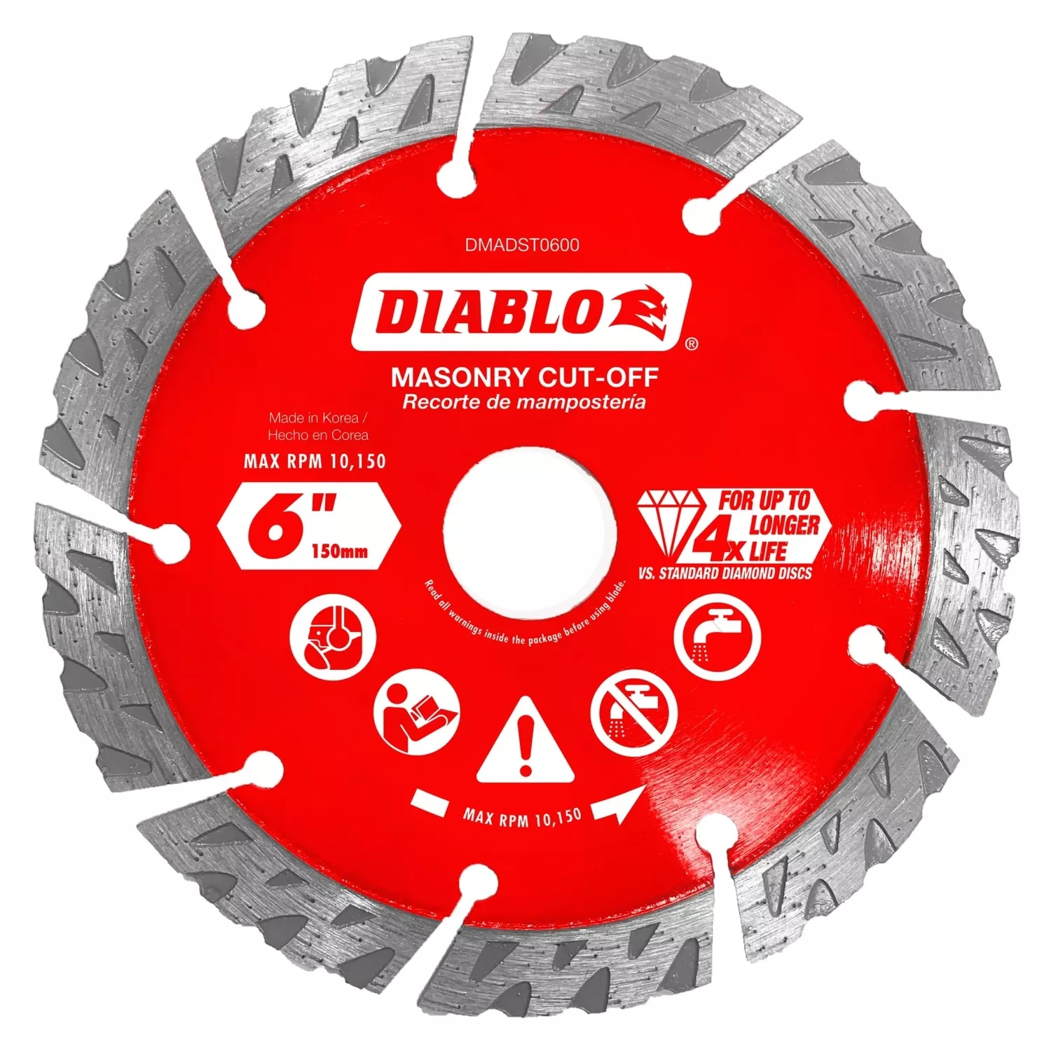 Diamond Segmented Turbo Cut-off, Masonry, 6-in.