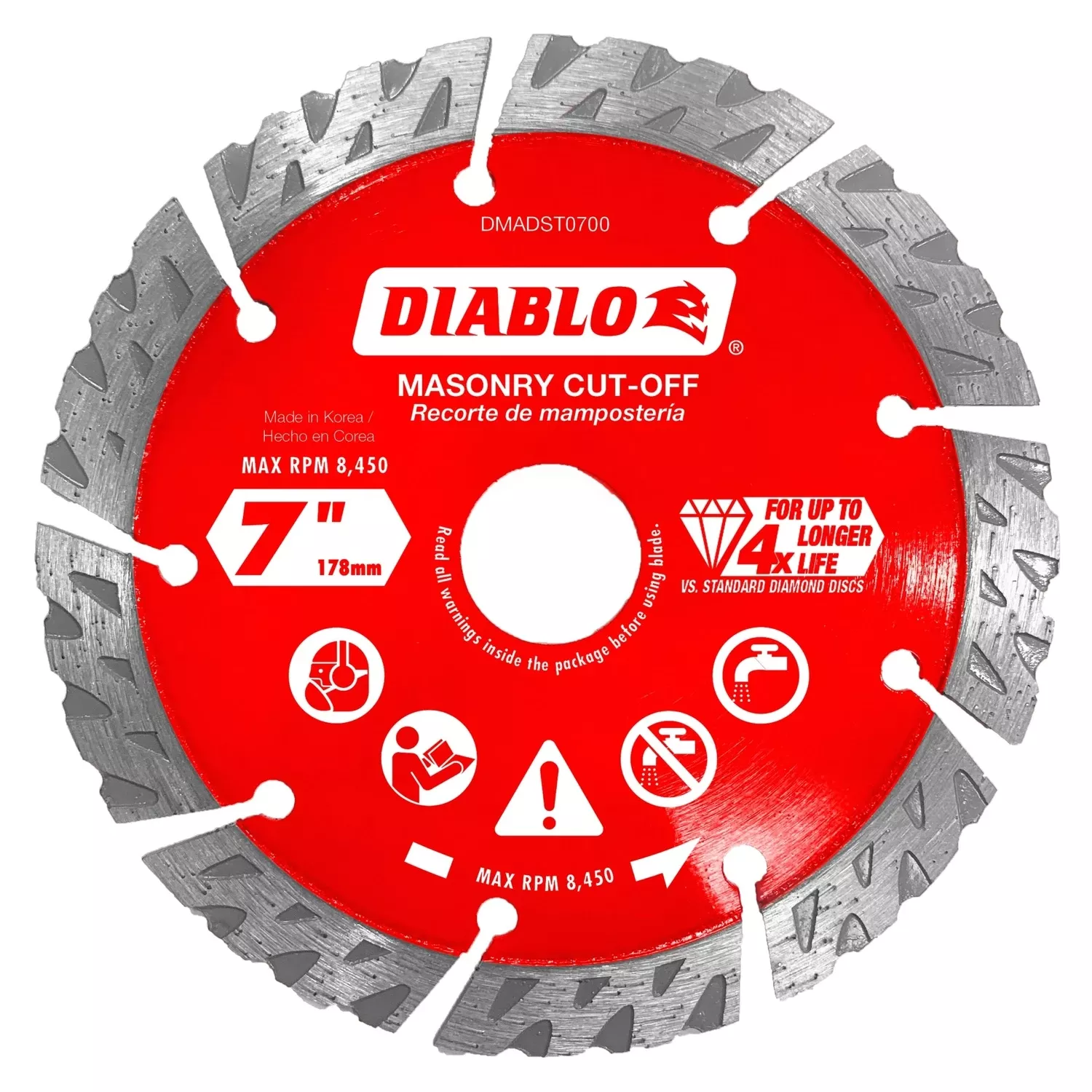 Diamond Segmented Turbo Cut-off, Masonry, 7-in.