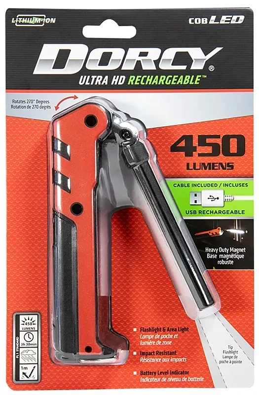 Diehard 450 Lumens Black/blue Led Rechargeable Work Light Flashlight