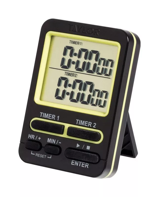 Digital Plastic Kitchen Timer - Model 5880 - Dual Event Timing - Black