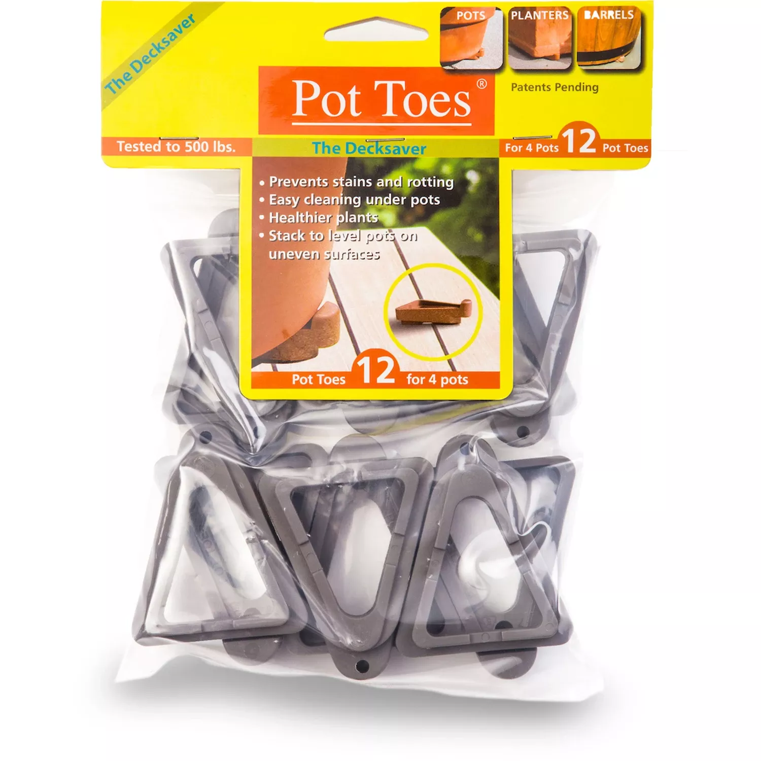 Down Under 0.5 In. H Gray Plastic Pot Toes