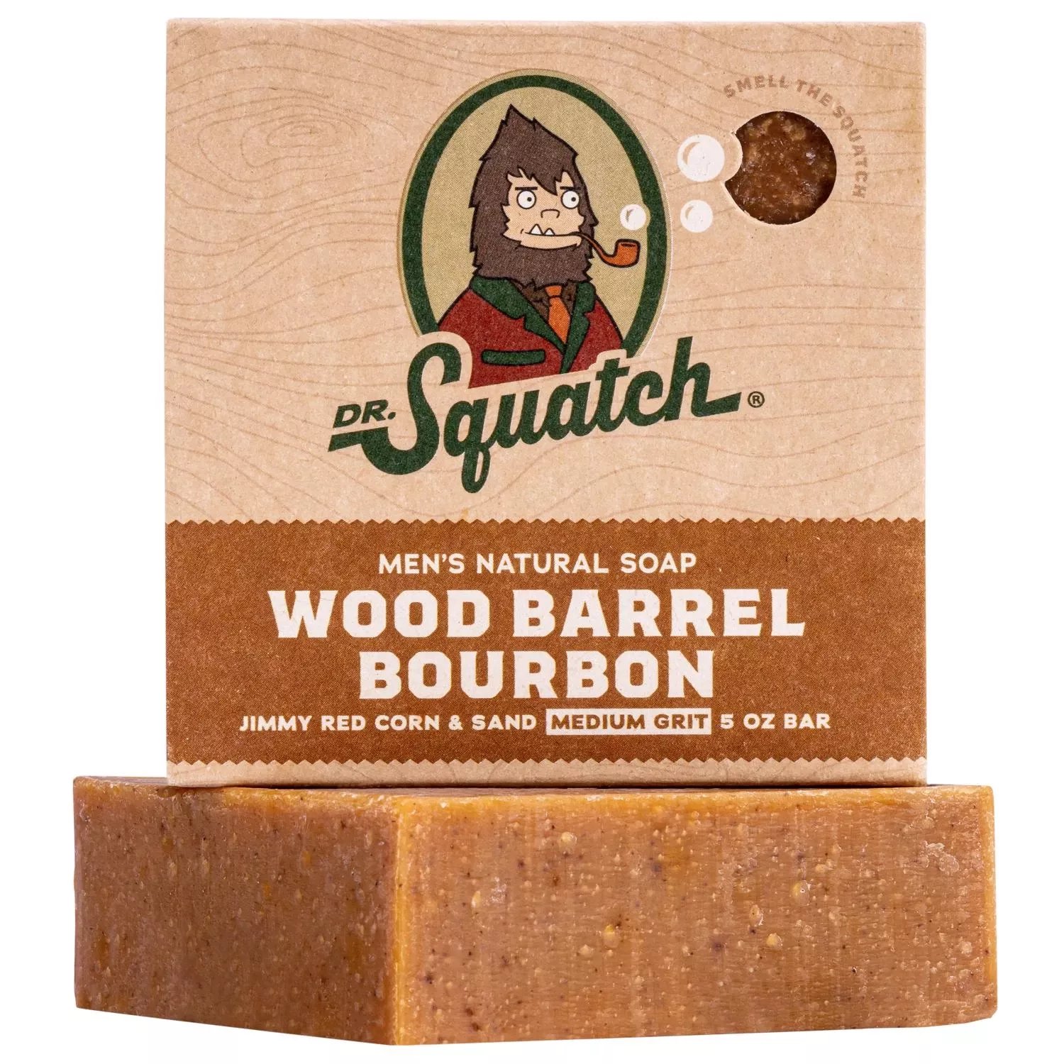 Dr. Squatch Wood Barrel Bourbon Scent Soap Bar 5 Oz 1 Pk
