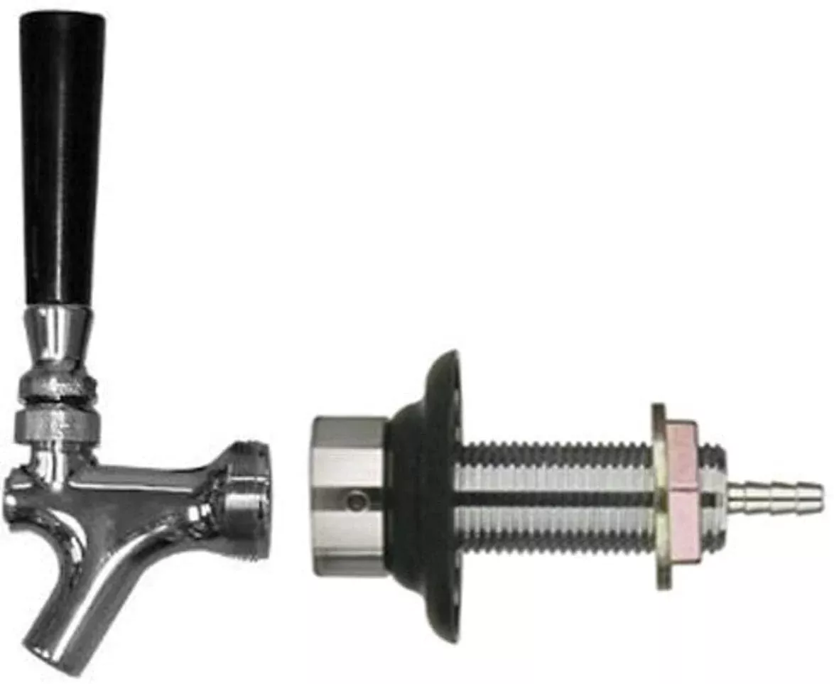 Draft Beer Faucet and Shank Kit with Shank, Faucet, Tap Handle and Nipple