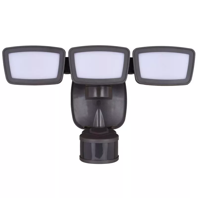 Dualux Motion-sensing Hardwired Led Bronze Security Floodlight 3200 Lumens