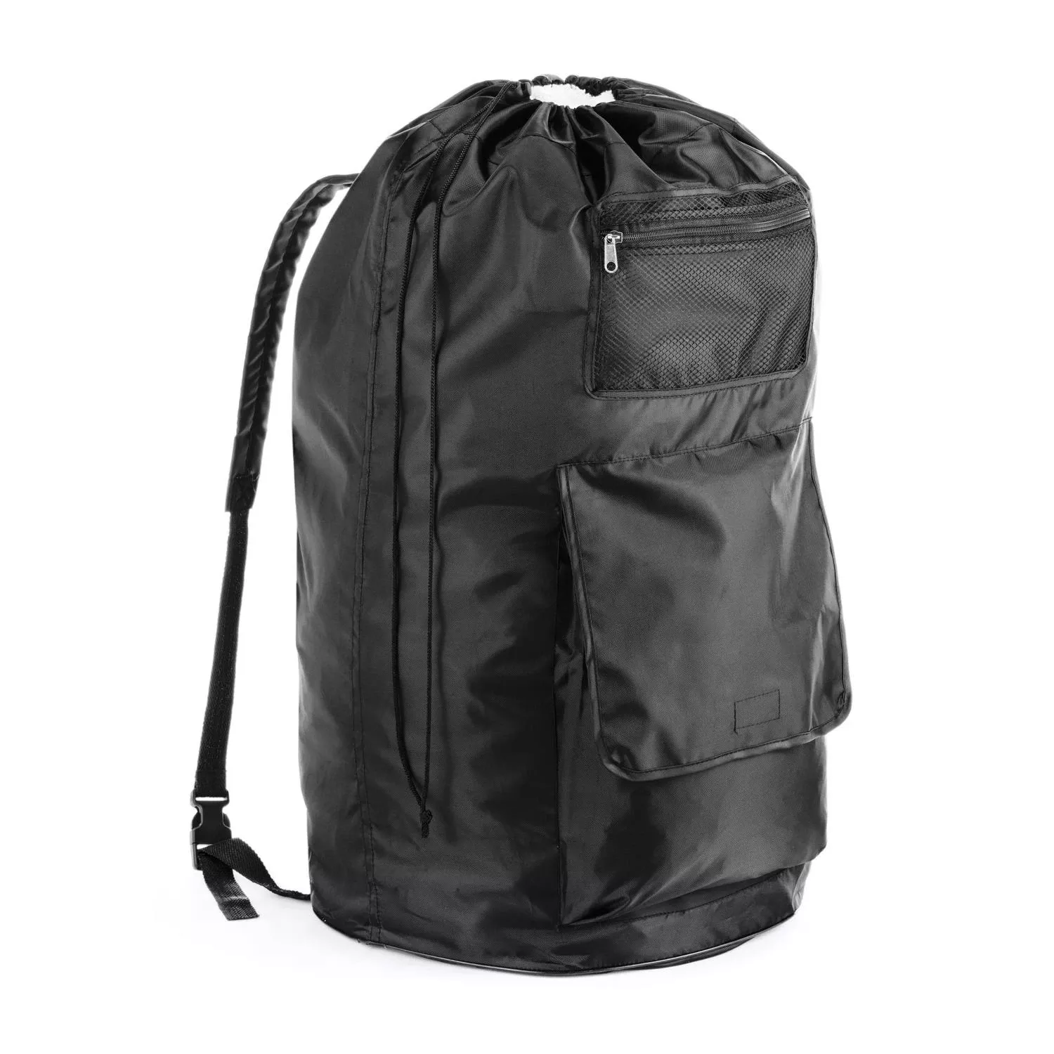 Duraclean Black Polyester Collapsible Laundry Bag With Adjustable Straps