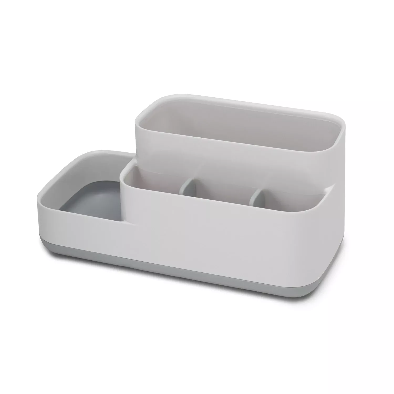 Easystore Gray/white Plastic Bathroom Storage Caddy With Non-slip Base