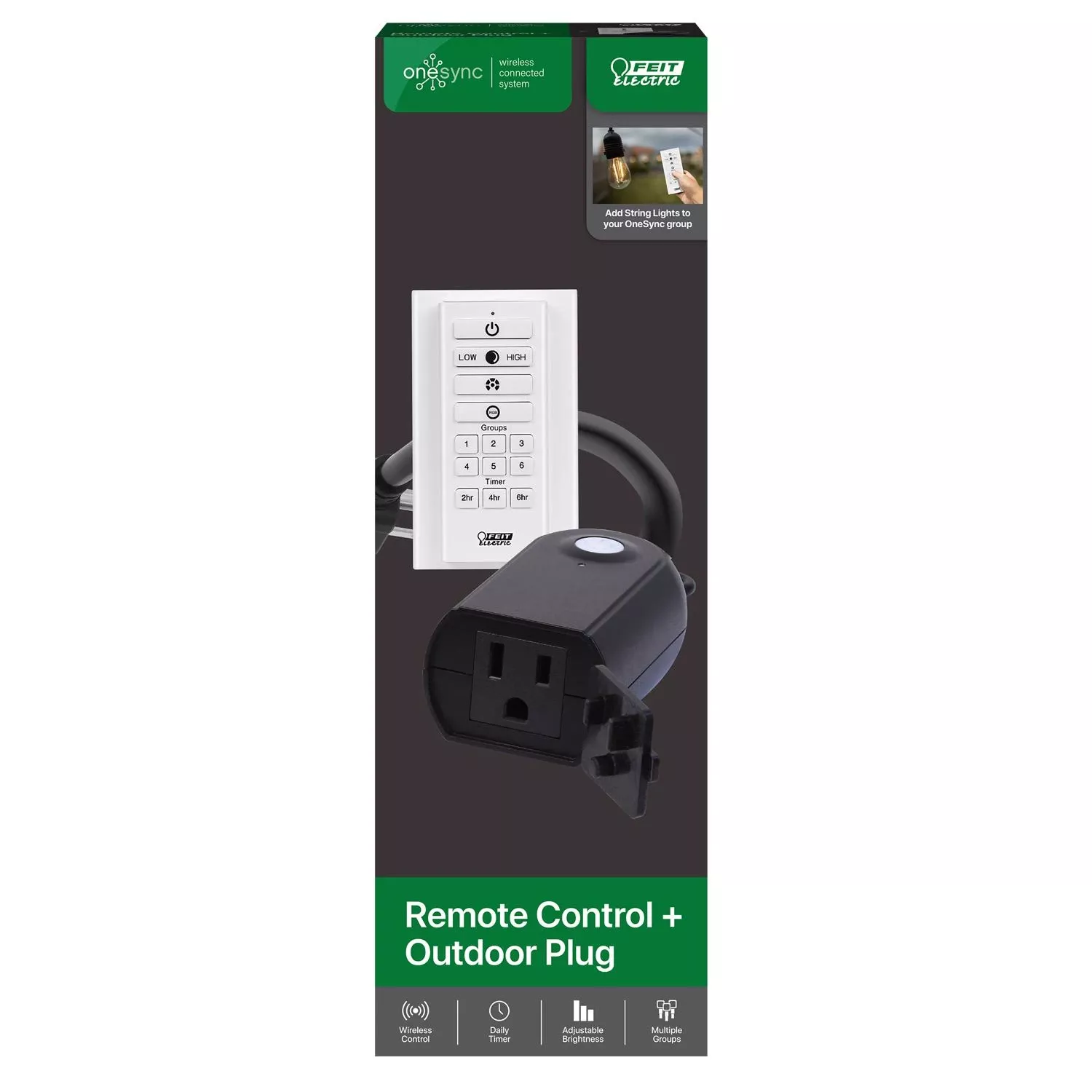 Electric Onesync 1 Ft. L Plug Adapter And Remote Control For Outdoor Lighting