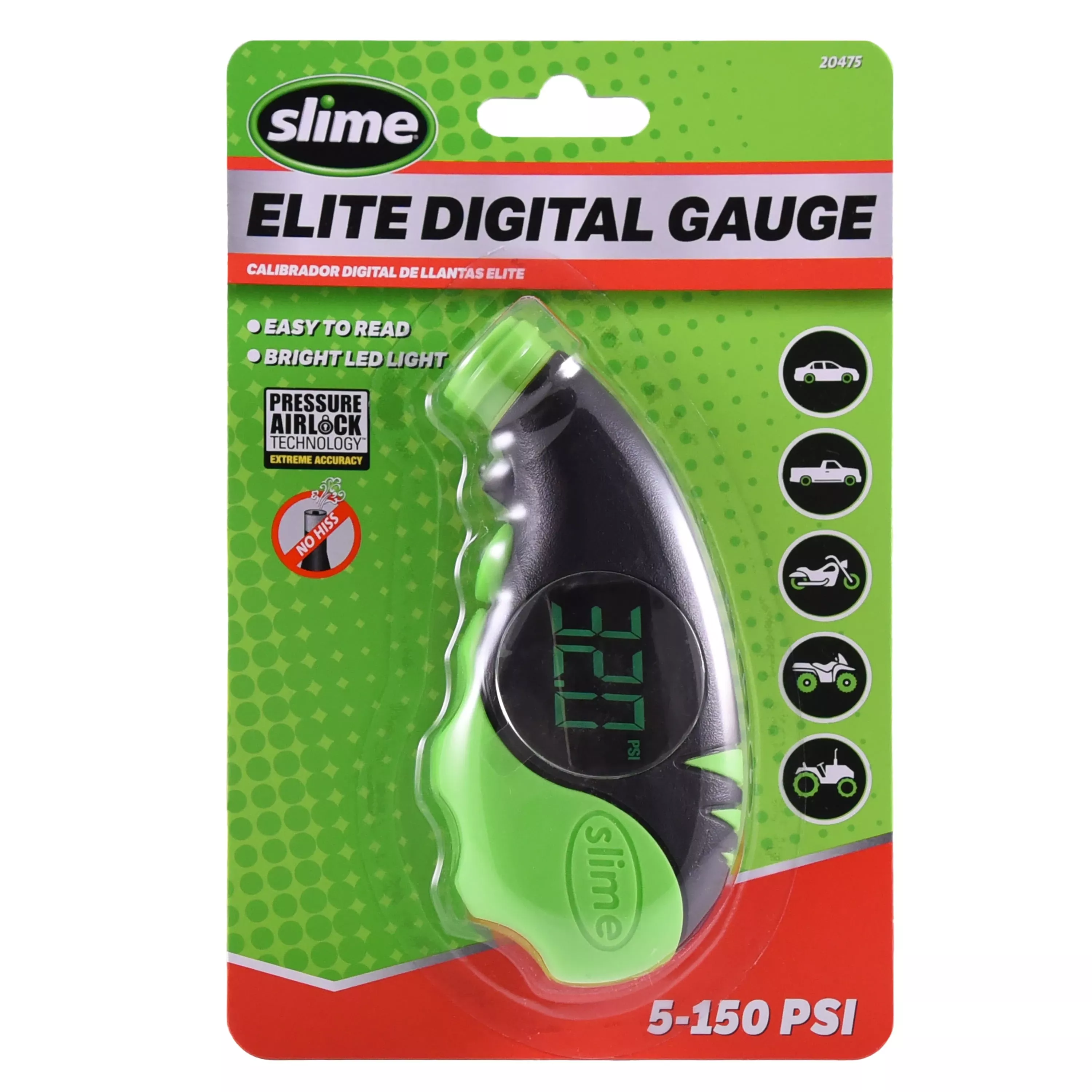 Elite Digital Tire Gauge, Lcd Screen