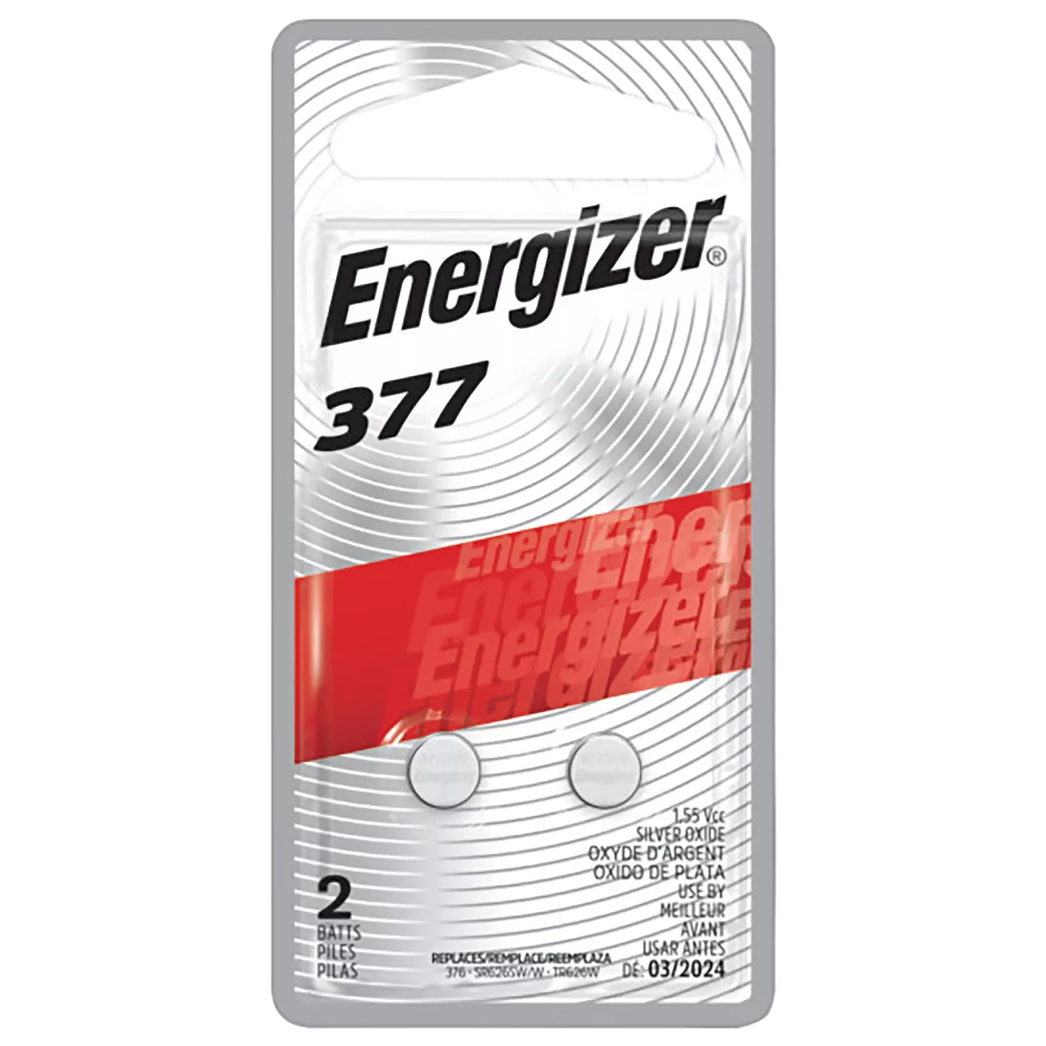 Energizer Silver Oxide 377 1.5 V Electronic/watch Battery 2 Pk