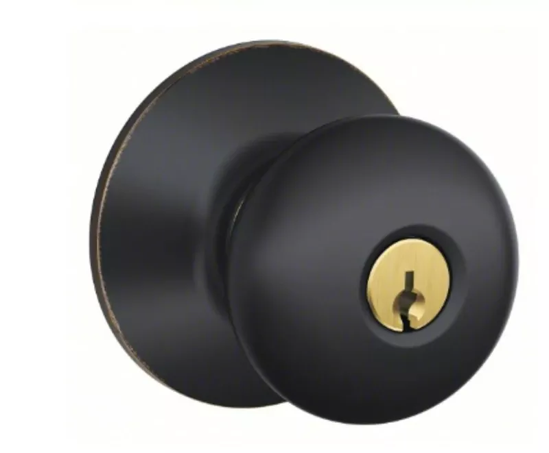 Entry Lockset, Plymouth Knob, Aged Bronze