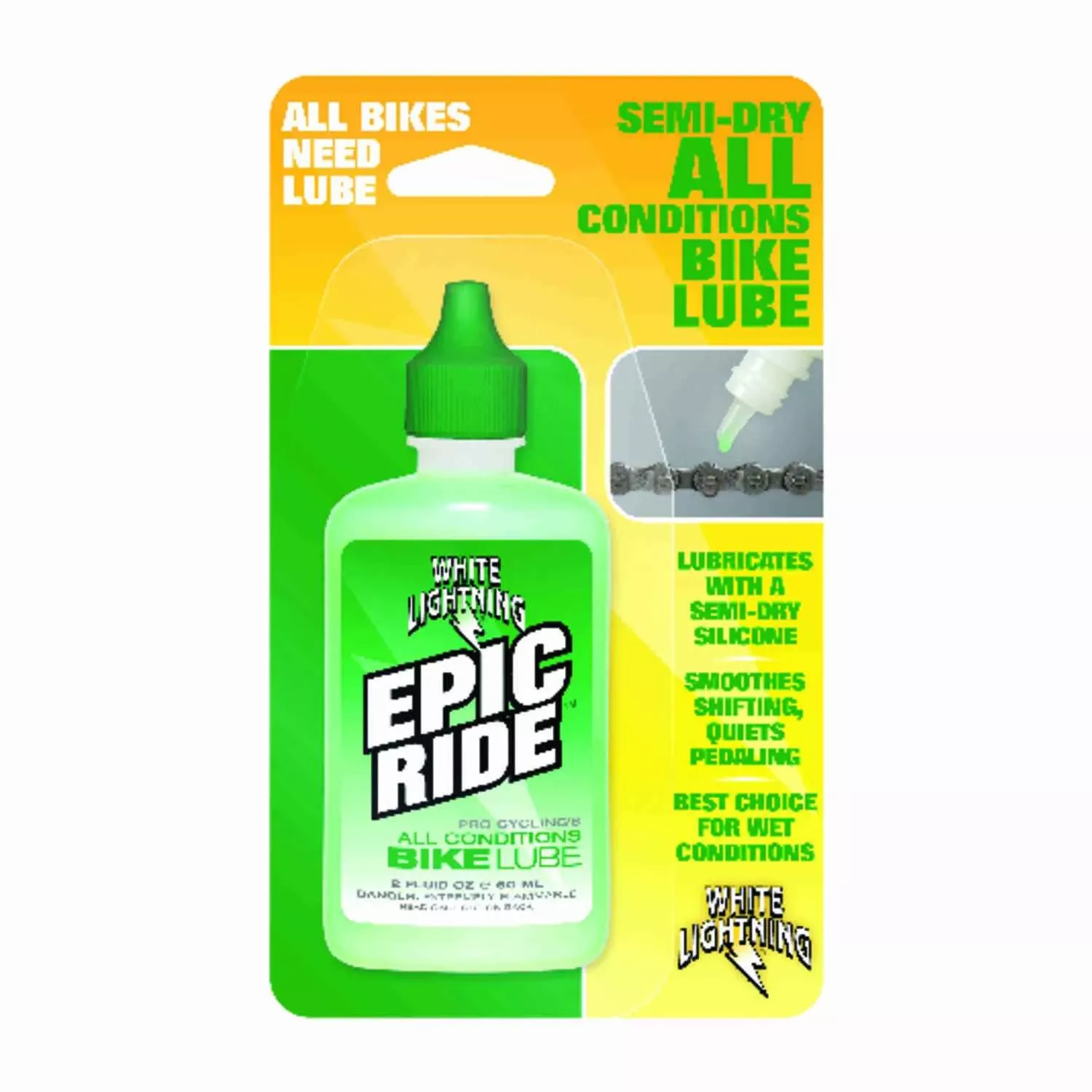 Epic Ride Metal Bicycle Chain Lubricant 2 Oz Clear