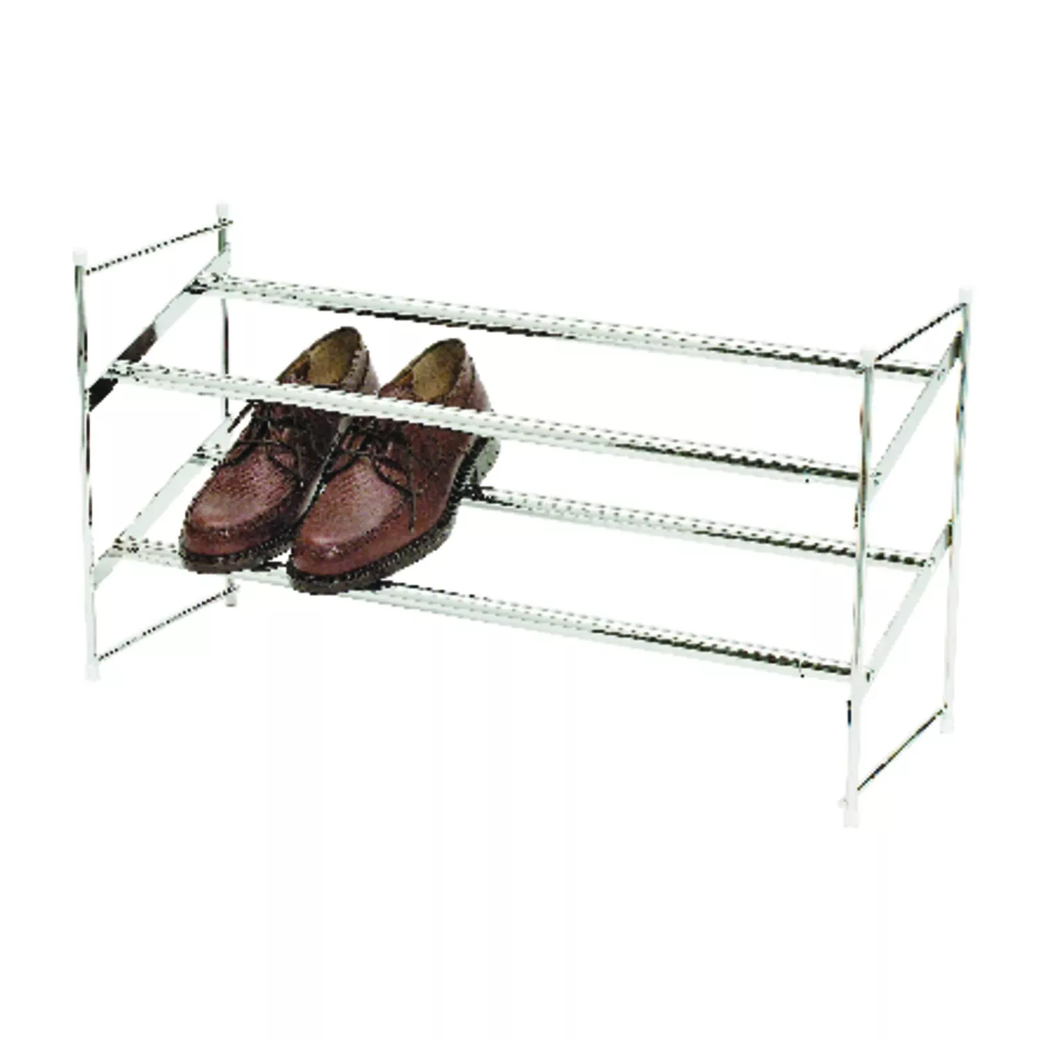 Expandable And Stackable Shoe Rack - 2-tier Steel Storage, 24" To 45" Width