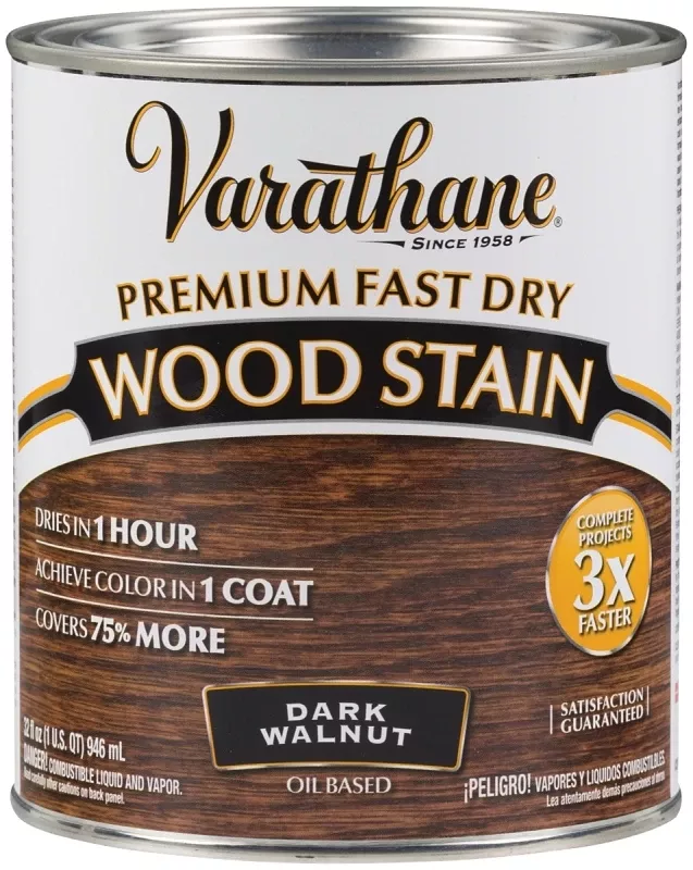 Fast Dry Interior Wood Stain, Oil-based, Dark Walnut, 1-qt.