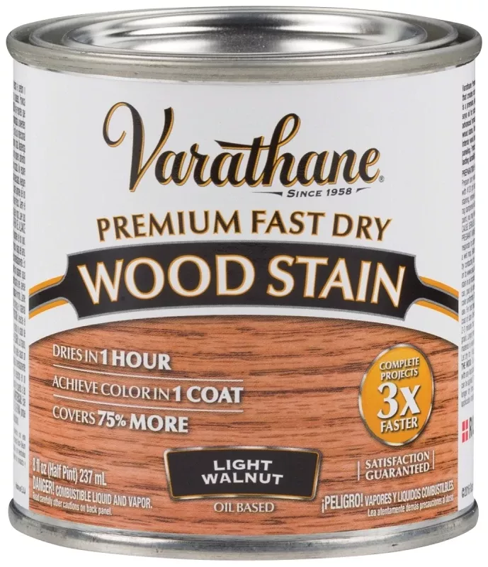 Fast Dry Interior Wood Stain, Oil-based, Light Walnut, 1/2-pt.