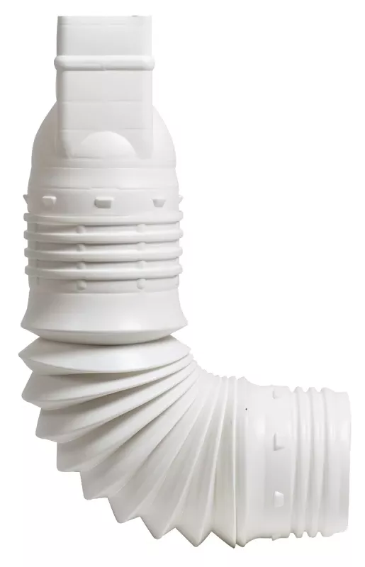 Flex-a-spout Down Spout Adaptor, White, 2 X 3-in.