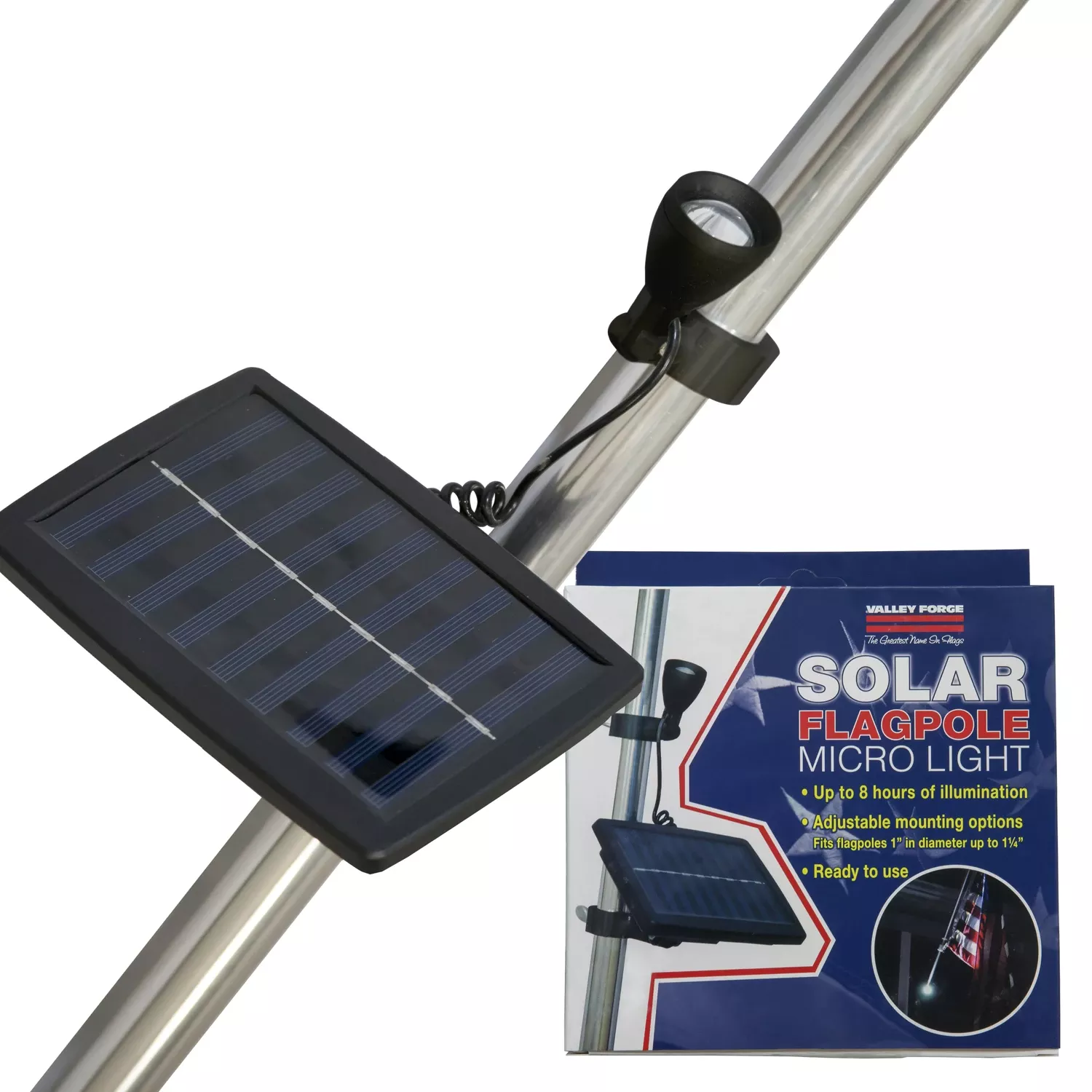 Freedom Led Solar Flag Pole Light - 8 Hour Run Time, Nylon Construction