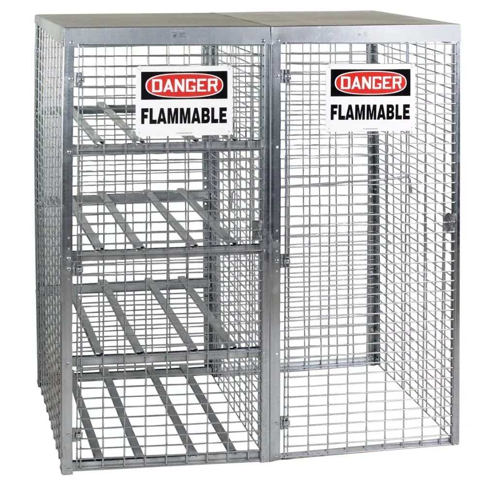 Galvanized Combination Cylinder Storage Cabinet – 8 Horizontal & 9 Vertical Cylinder Capacity – CYL-T-COMBO – Vestil
