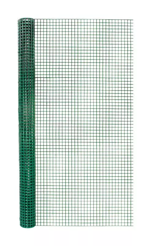 Galvanized Metal Hardware Cloth Fence, Green Pvc Coating, 36-in. X 5-ft.