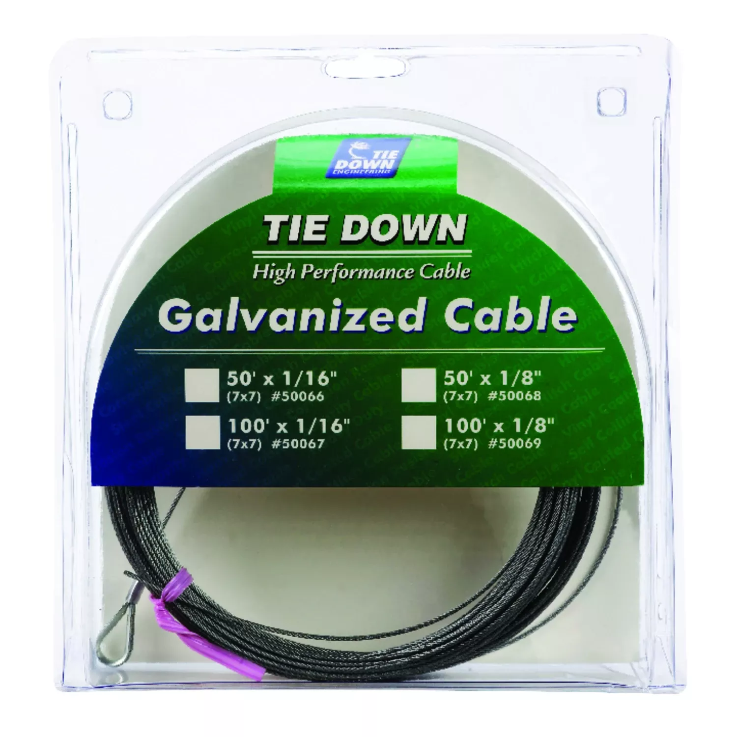 Galvanized Steel 1/16 In. Diameter X 100 Ft. Length Aircraft Cable