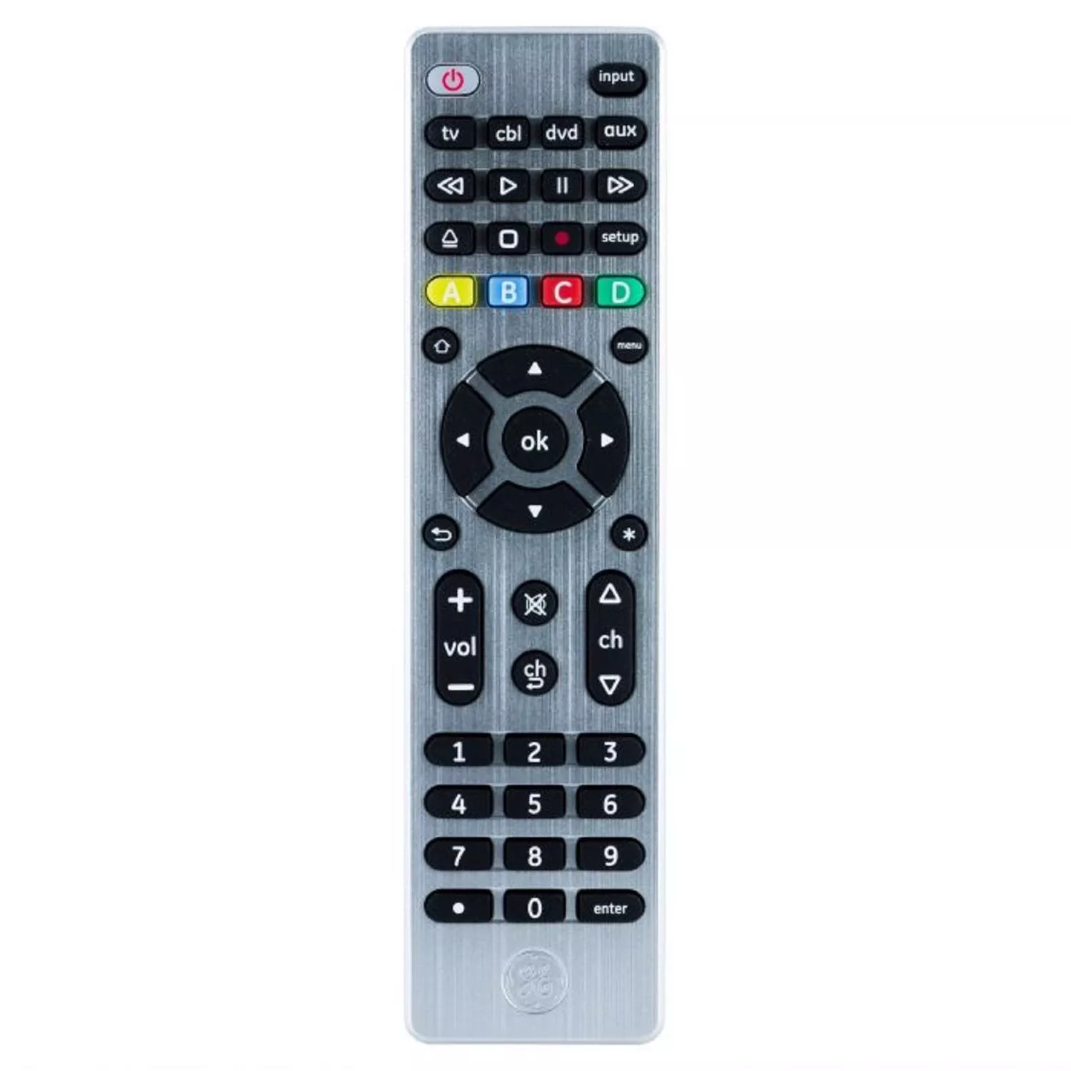Ge 4-device Universal Remote Control, Model 33709, Silver Finish