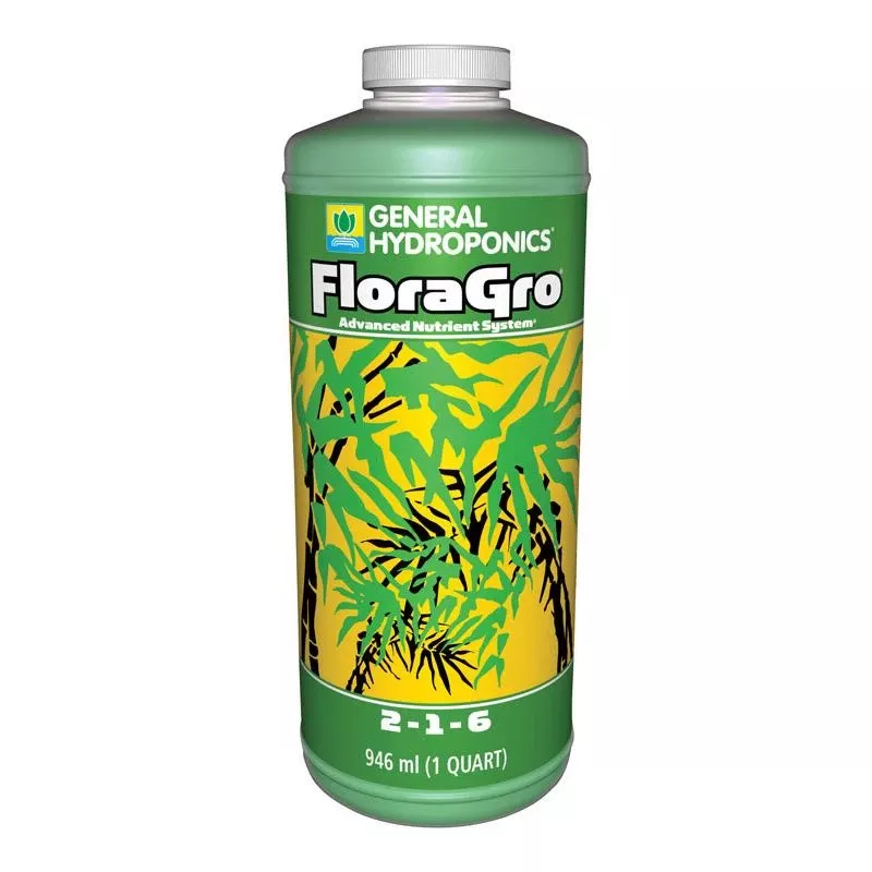 General Hydroponics Floragro Organic Liquid Nutrient System 1 Quart Bottle