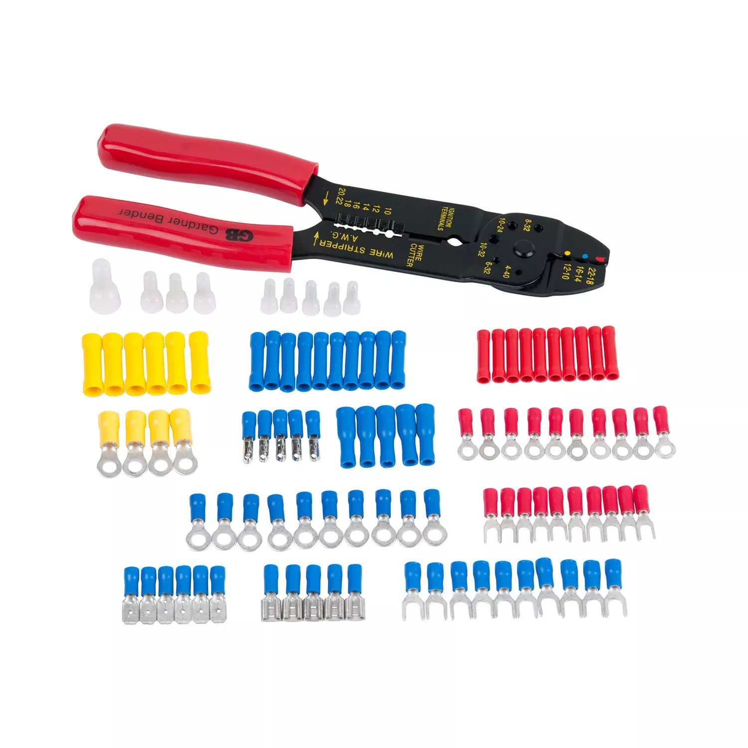 Gk-15n 100 Piece Insulated Wire Crimper/cutter Kit With Storage Case