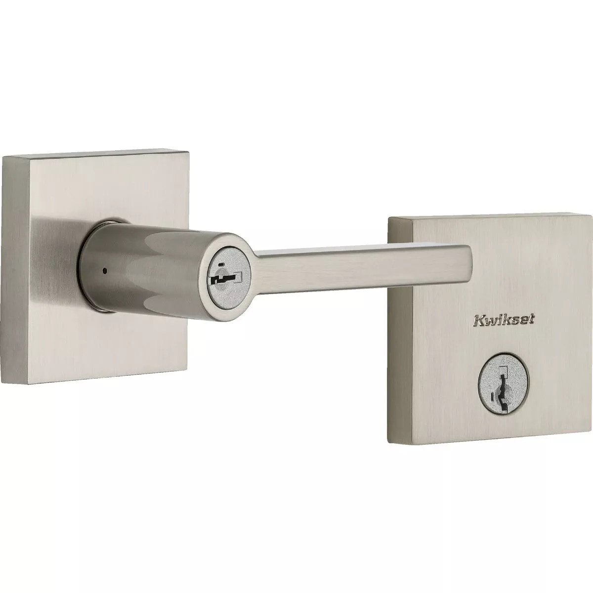 Halifax Satin Nickel Deadbolt And Door Lever Combo With Smartkey Security