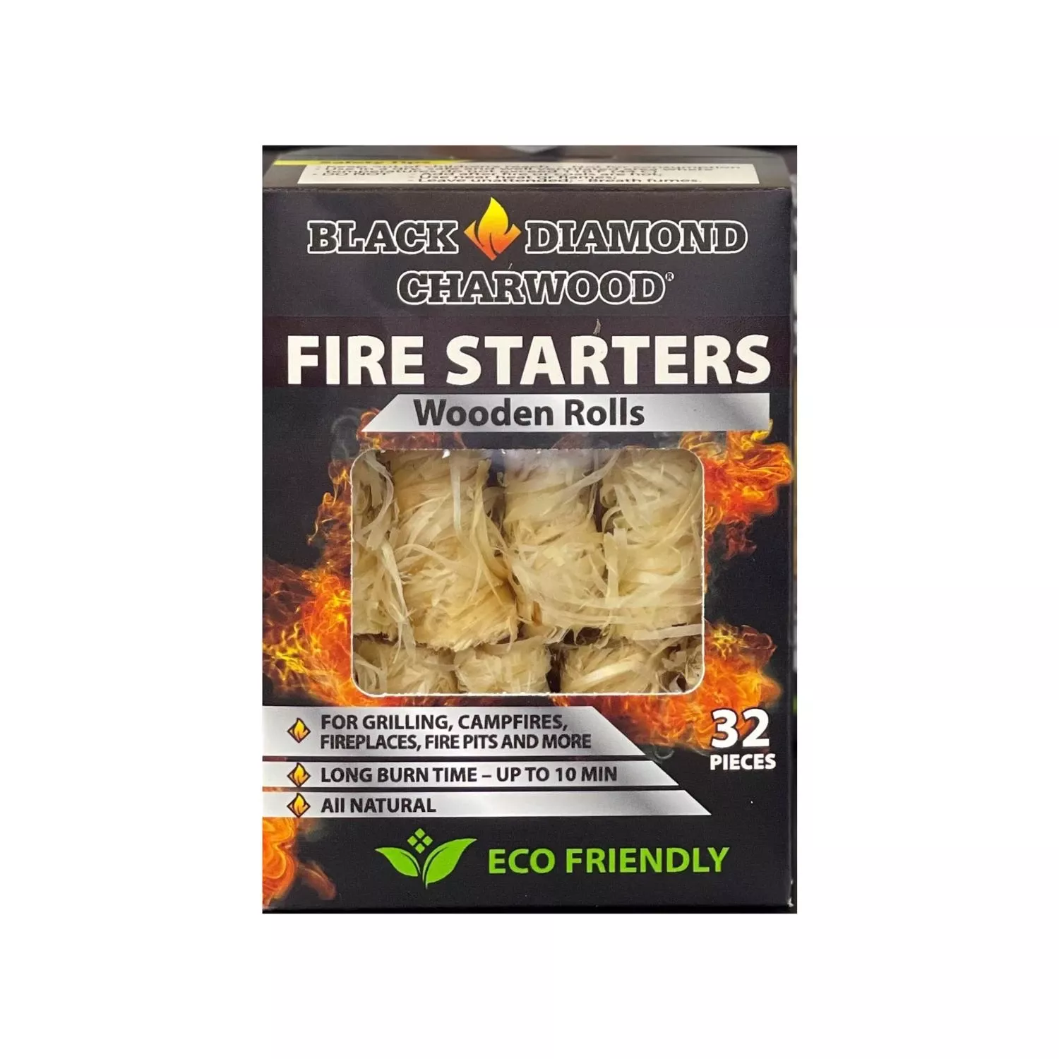 Hardwood Fire Starter 10 Minute Burn Time 32 Rolls