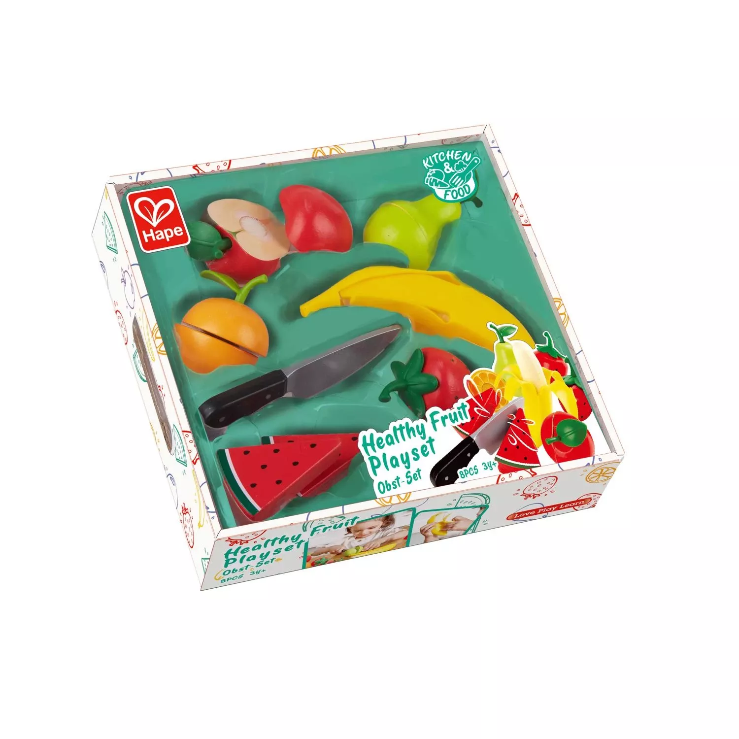 Healthy Fruit Playset 9 Piece Set For Kids Ages 3 And Up