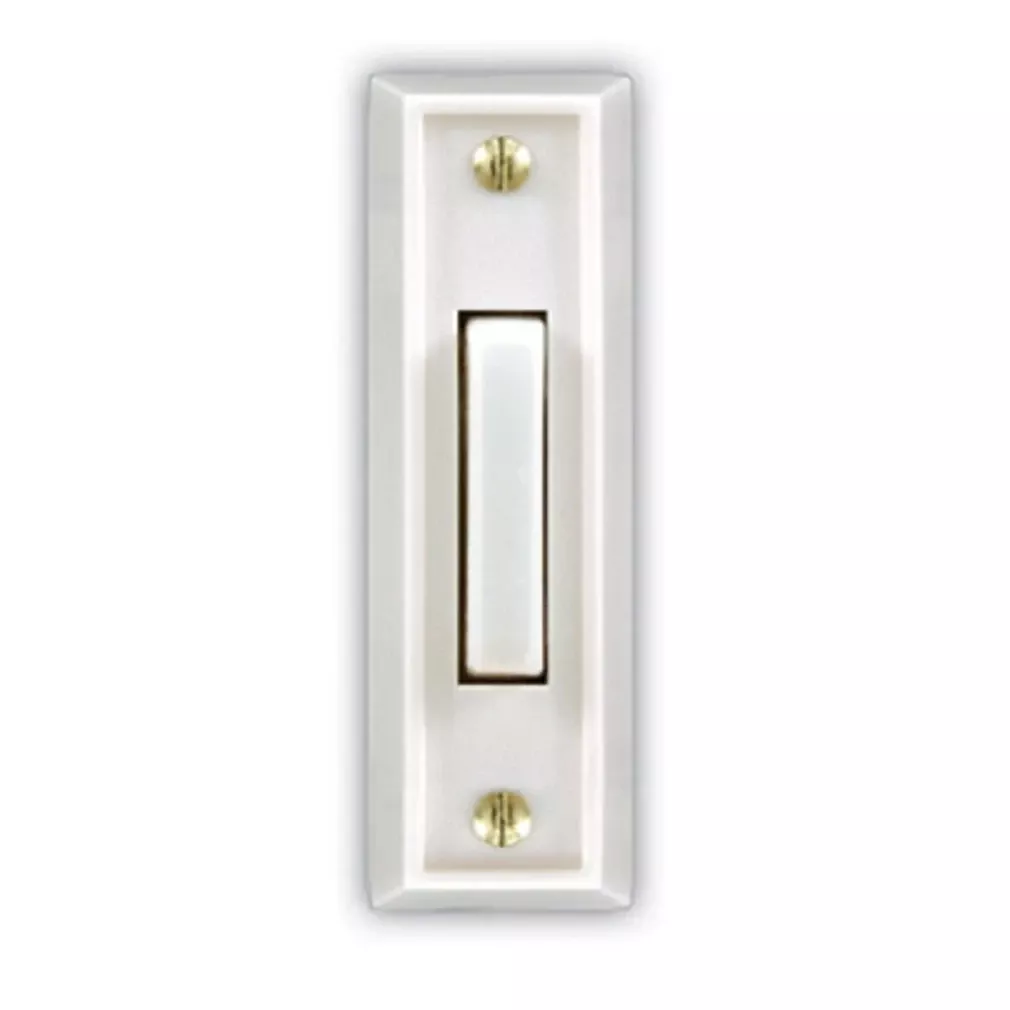 Heath Zenith White Plastic Wired Pushbutton Doorbell