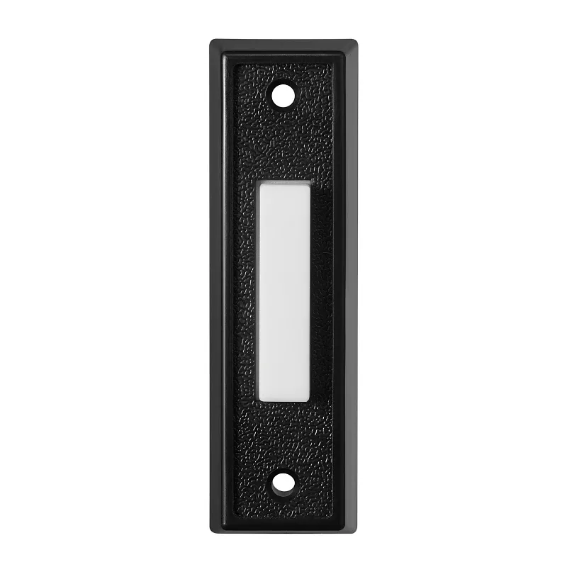 Heath Zenith Wired Pushbutton Doorbell In Black And White With Led Light
