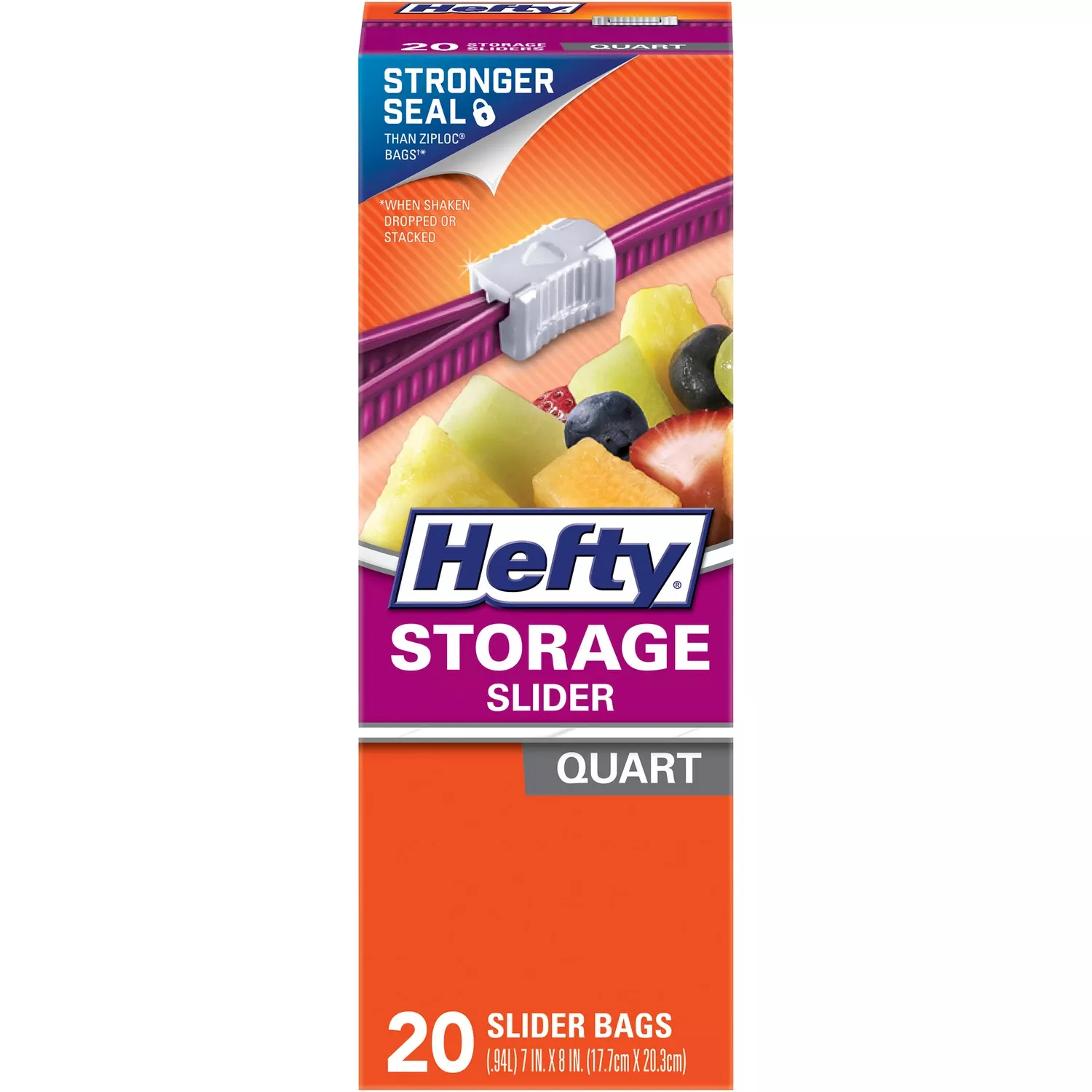 Hefty 1 Qt Storage Slider Bag 20 Pk
