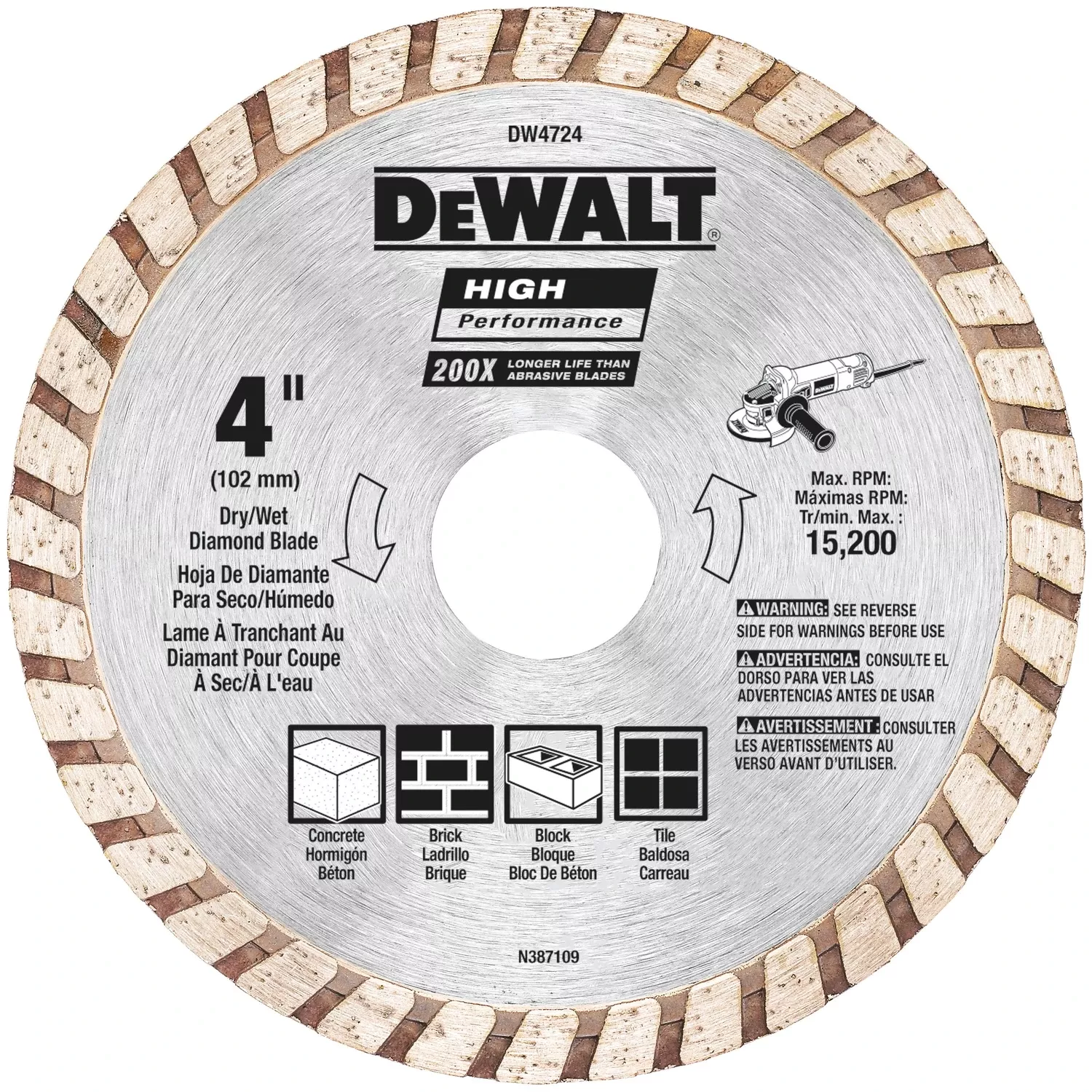 High-performance Masonry Blade, 4 In.