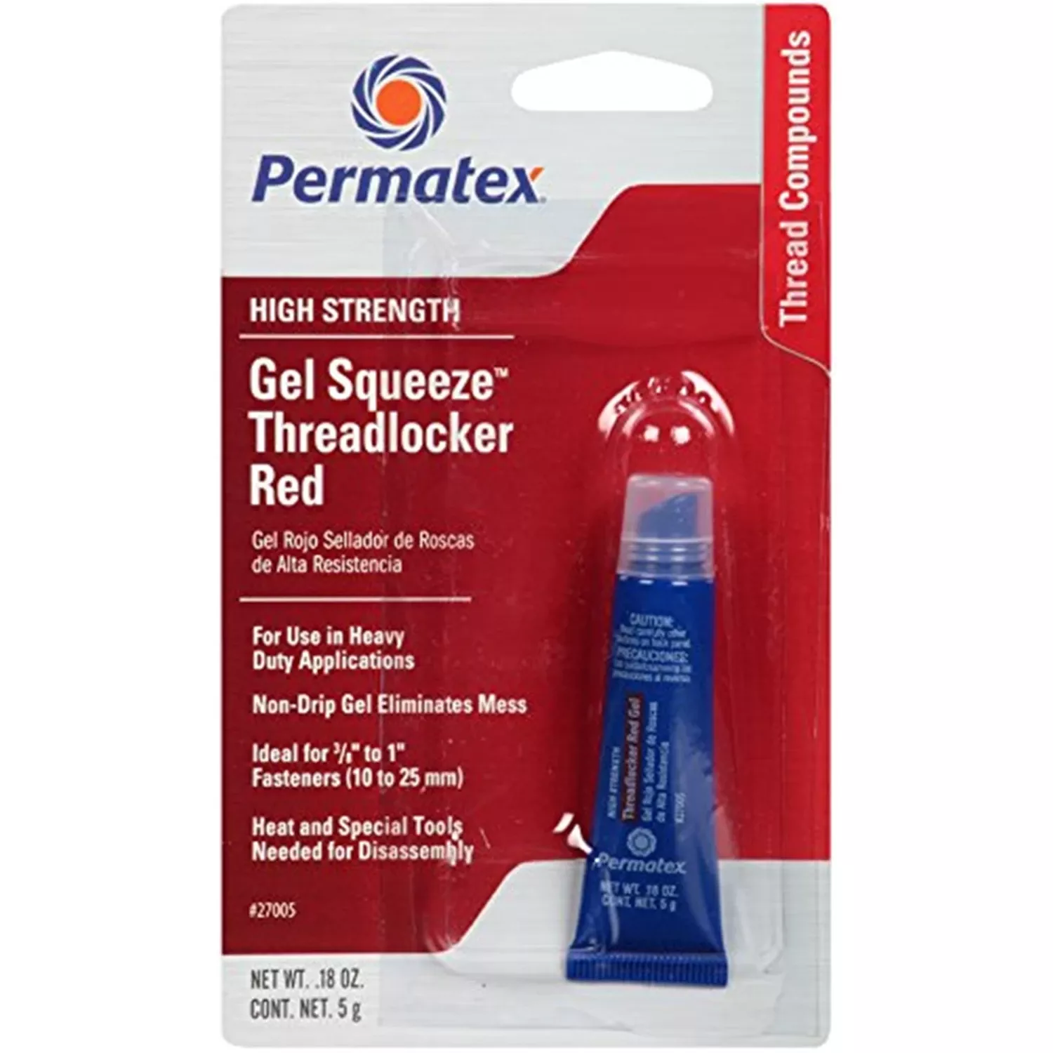 High-strength Red Gel Threadlocker, 5-grams
