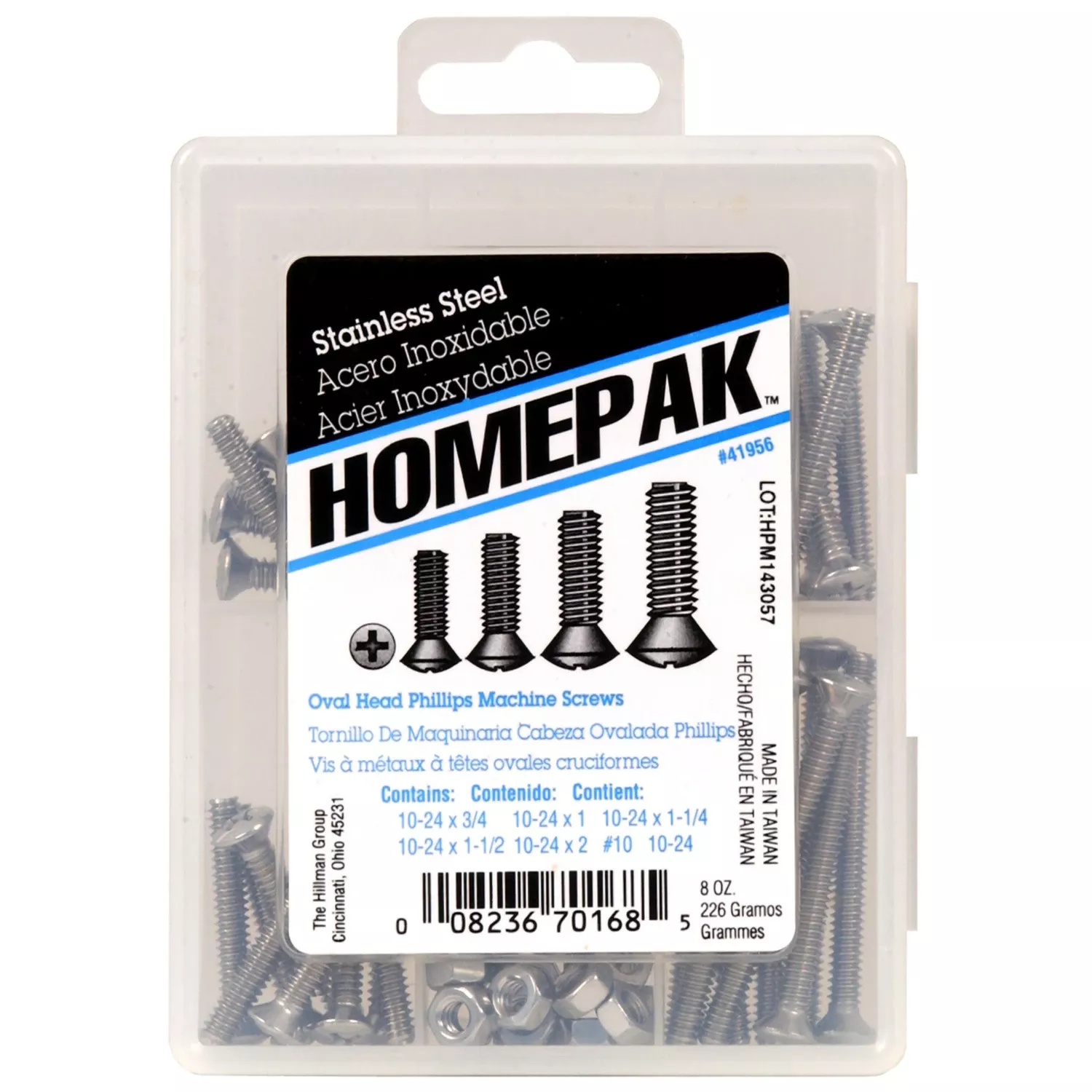 Hillman Assorted In. X Assorted In. L Phillips Oval Head Stainless Steel Machine Screw Kit