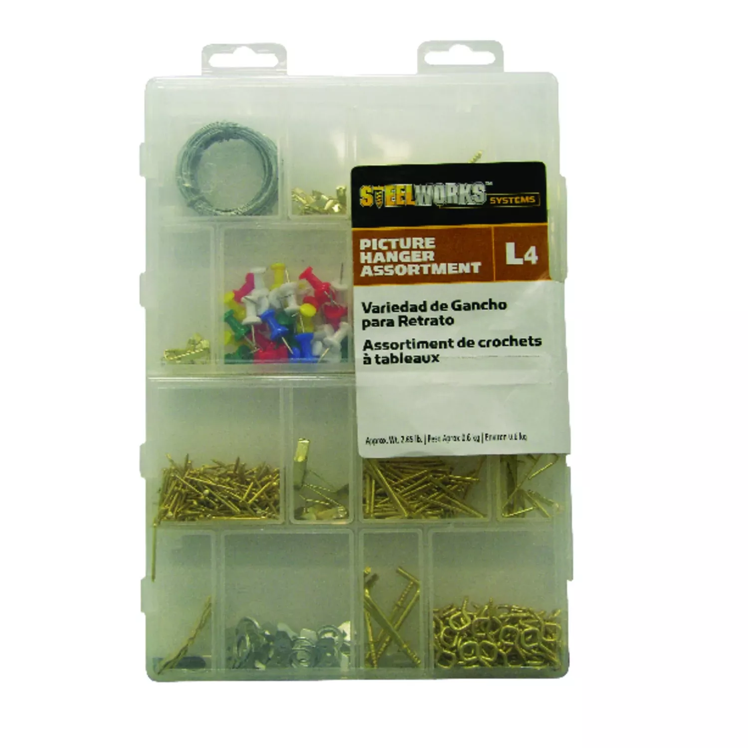 Hillman Brass-plated Assorted Picture Hanging Set 500 Pk