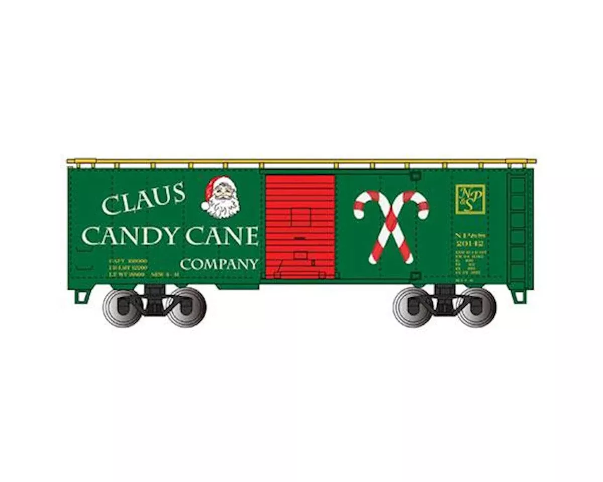 HO 40′ PS-1 Box Car, Claus Candy Cane Co (BAC17007)