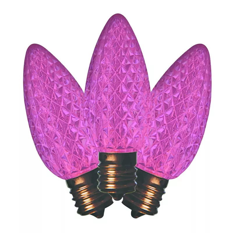 Holiday Bright Lights Led C9 Pink 25 Ct Replacement Christmas Light Bulbs