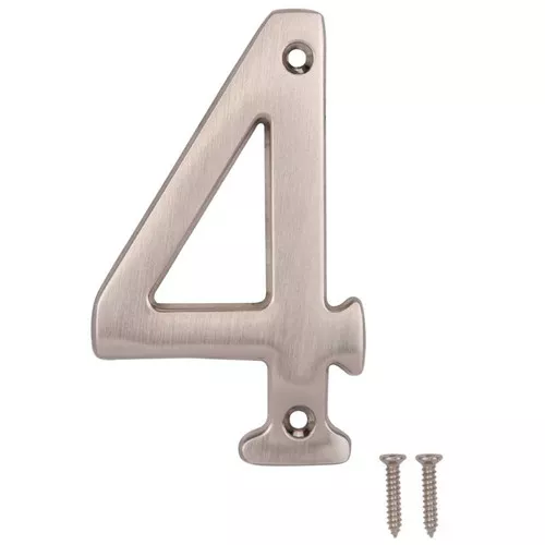 House Number- Satin Nickel- 4" High- "4"