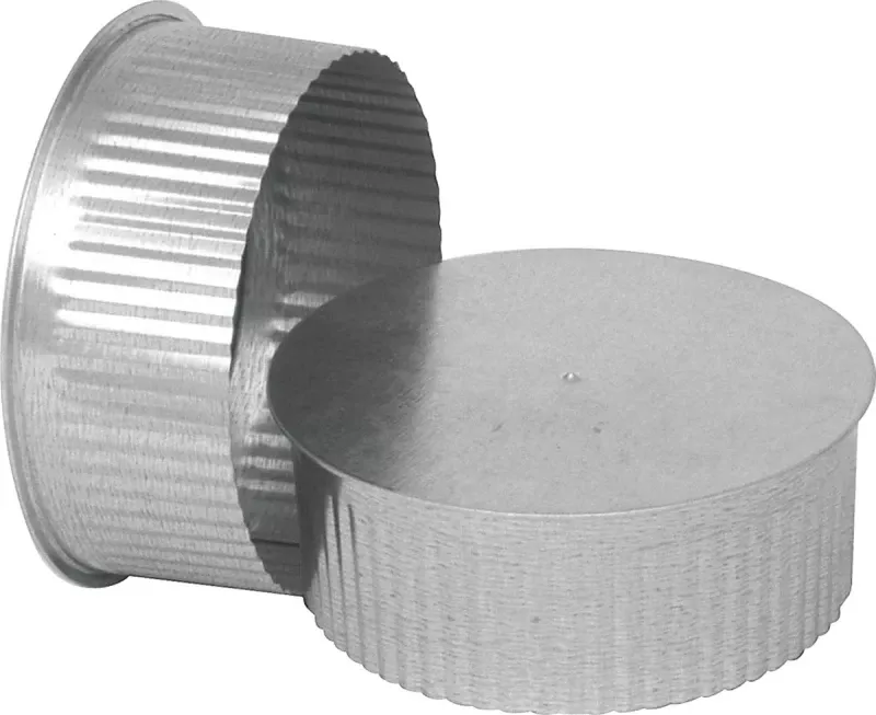Hvac Duct Pipe Tee Cap/plug, No Crimp, 30 Gauge, 4 In.