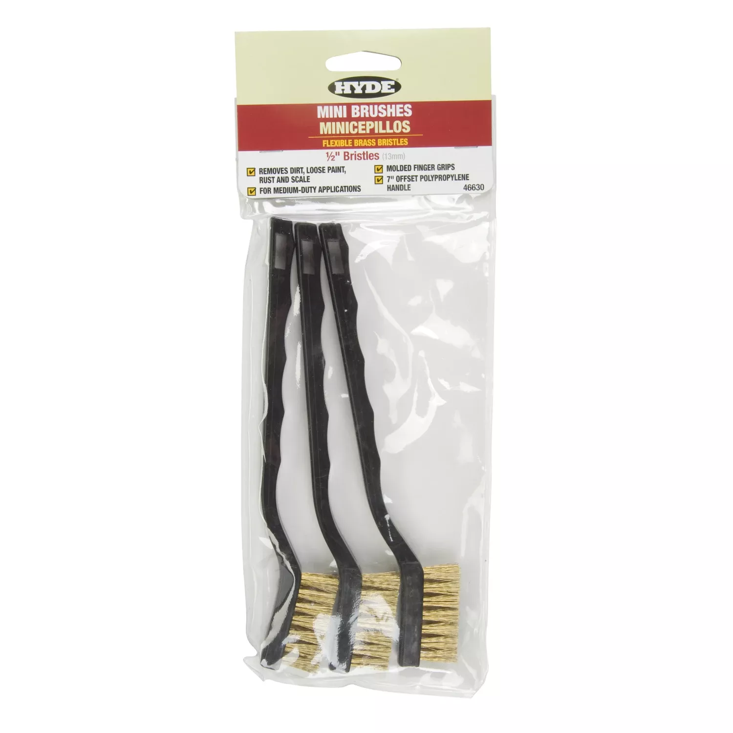 Hyde 10 In. L Brass Mini Bristle Brush