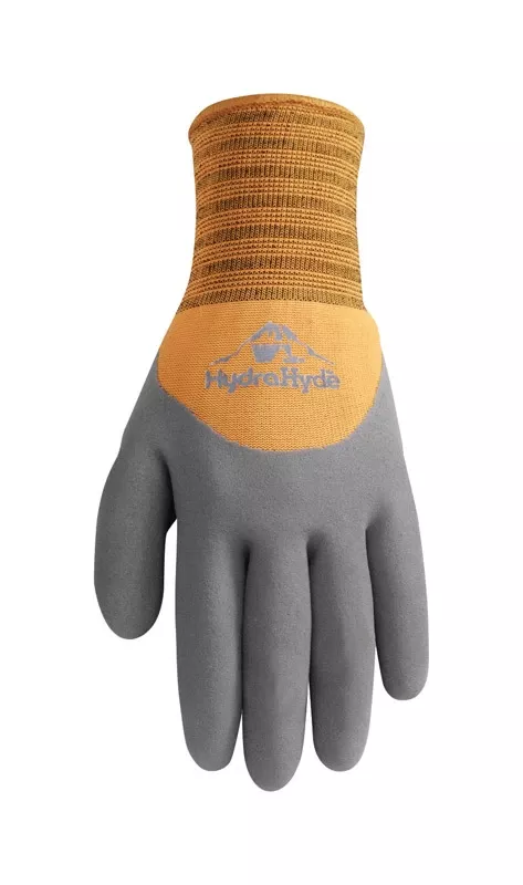 Hydrahyde Men's Medium Winter Lined Latex Gloves - Gray & Orange