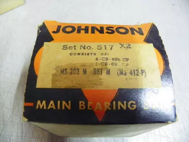 Johnson SET-517 X2 .002 1955-1956 Chevrolet 265 V8 Main Bearing Set NORS