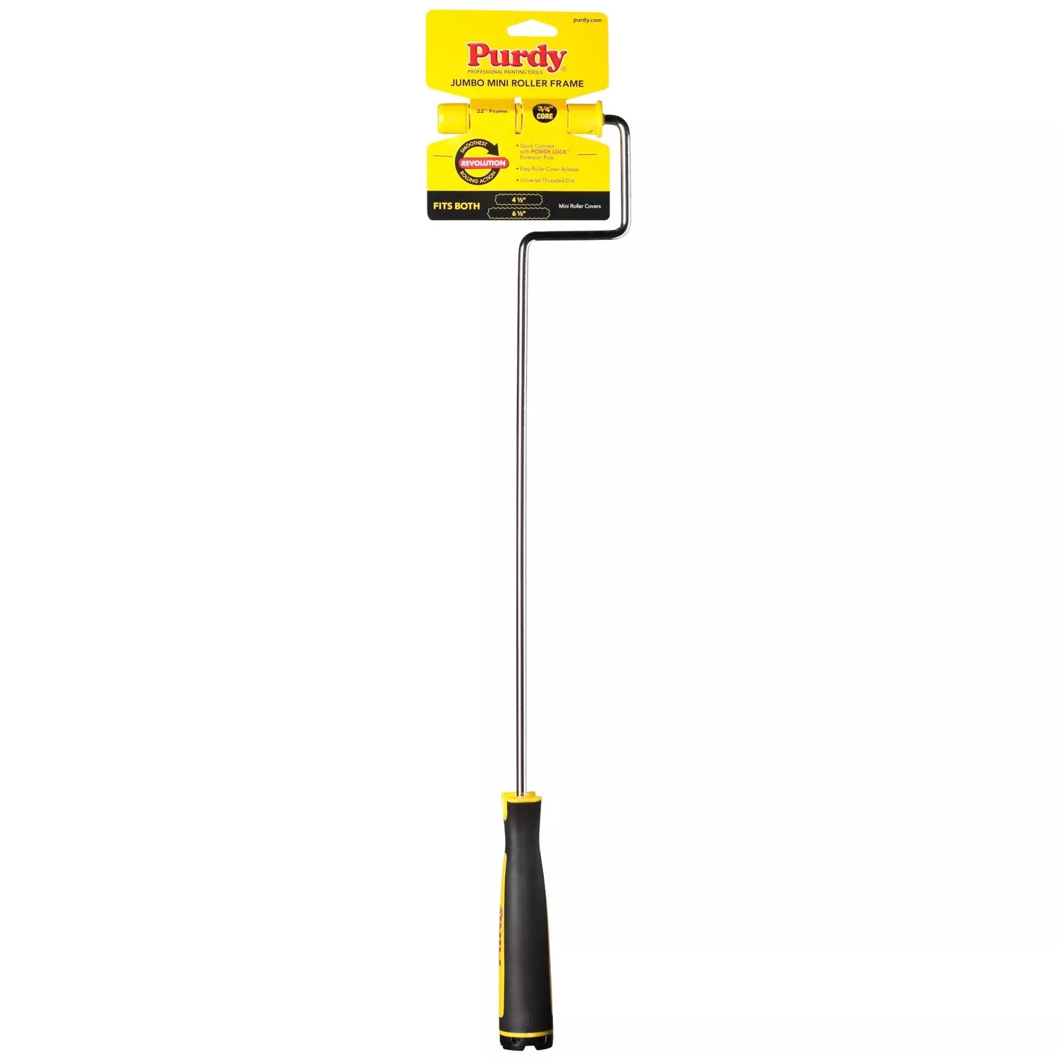 Jumbo Mini Paint Roller Frame, Fits 4-1/2 & 6-1/2 In. Covers, 22 In. Handle