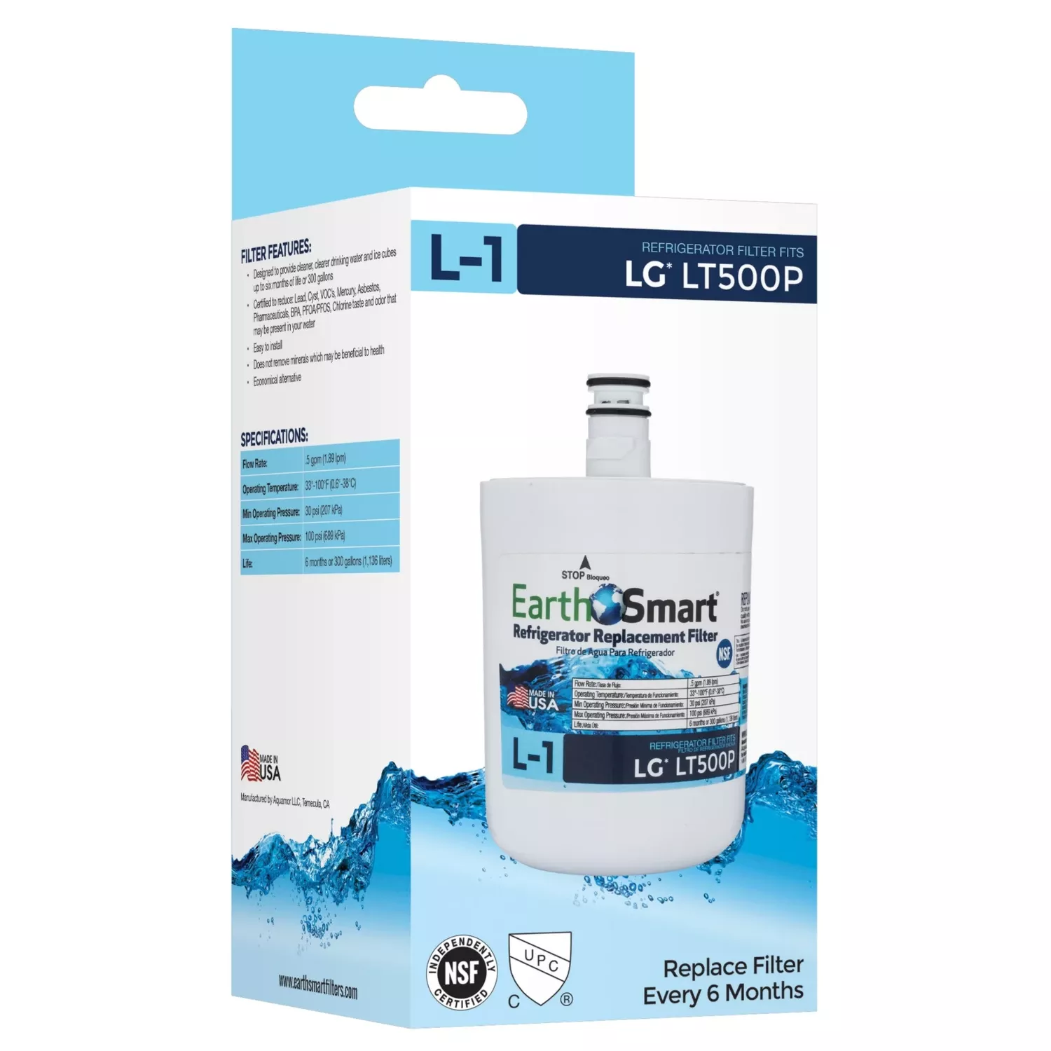 L1 Refrigerator Filter Fits Lg Lt500p